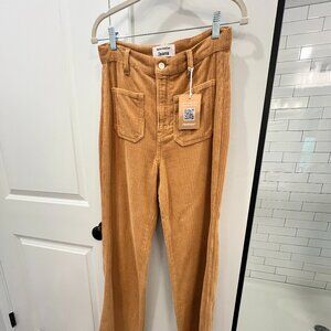 Alyssa High Rise Wide Leg Corduroy Pants in Camel